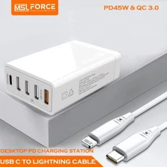 Gorsaf Gwefrydd USB C 45W PD QC3.0