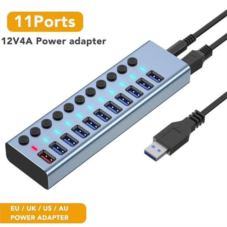 MSLFORCE 10Ports USB3.0 HUB Charging Station