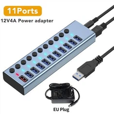 MSLFORCE Powered USB3.0 Estyniad 3.0 HUB
