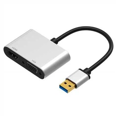 Hwb Addasydd Llorweddol USB I HDMI VGA 1080P @ 60hz